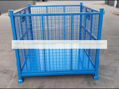 Heavy Duty lắp pallet lồng trong kho lưu trữ không gian màu xanh dương và cam