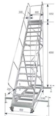 Thang nhôm nhẹ cao 4m trong hai cấp dễ di chuyển để sử dụng kệ kệ kho