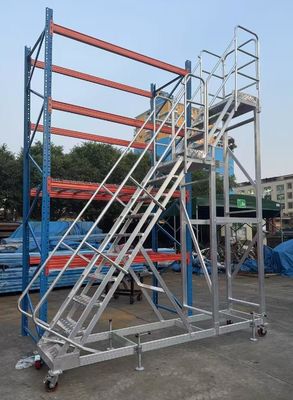 Thang nhôm nhẹ cao 4m trong hai cấp dễ di chuyển để sử dụng kệ kệ kho