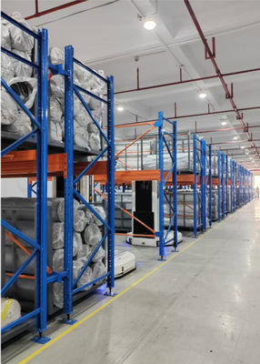 Hệ thống lưu trữ cuộn vải tùy chỉnh với xe nâng hoặc vận hành AGV cho không gian kho vừa và nhỏ